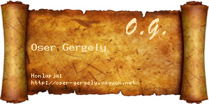 Oser Gergely névjegykártya